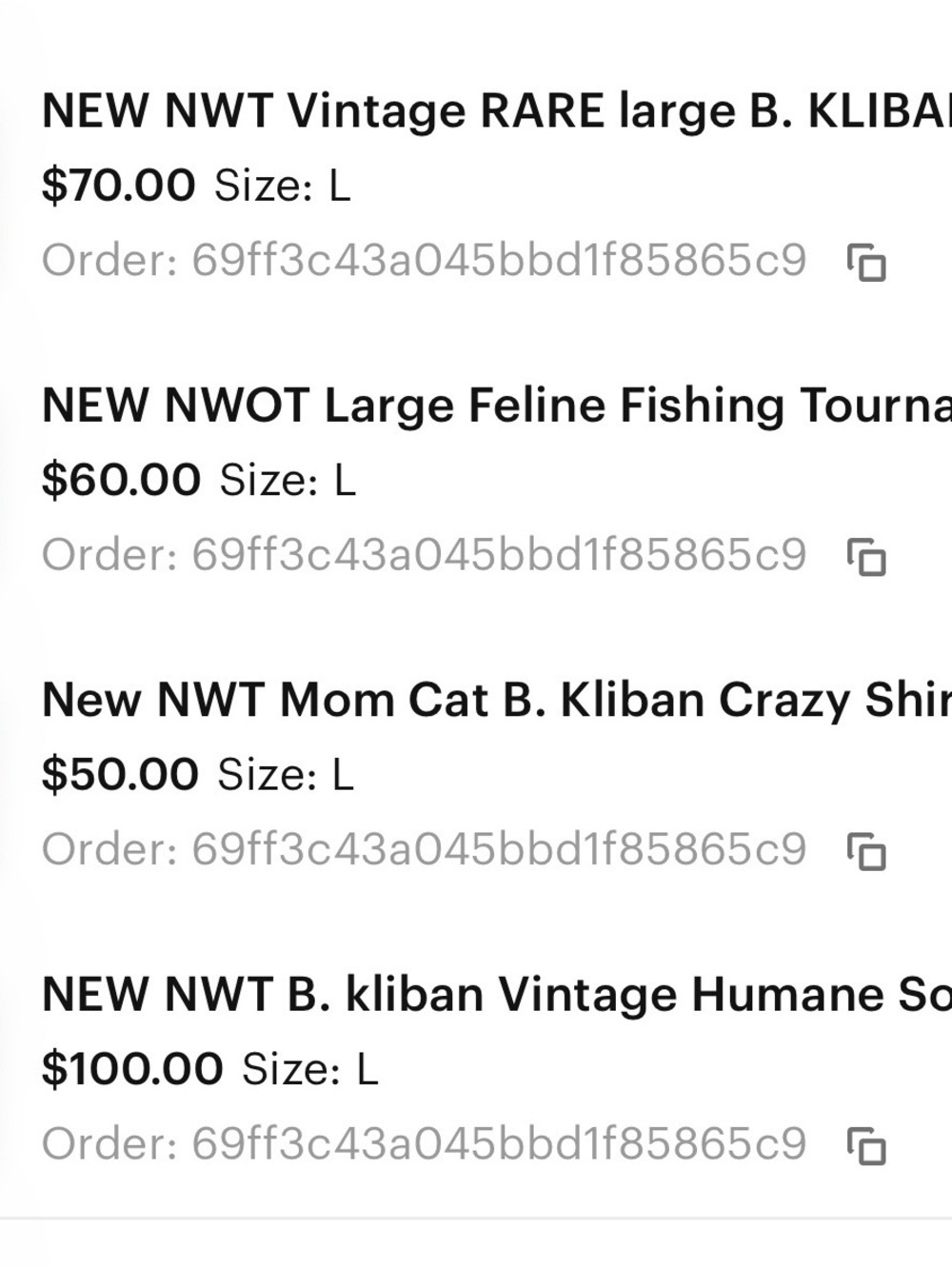 B. Kliban Crazy Shirts Lot of 15 items